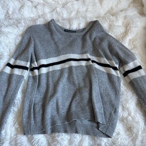 Gray Striped Cardigan